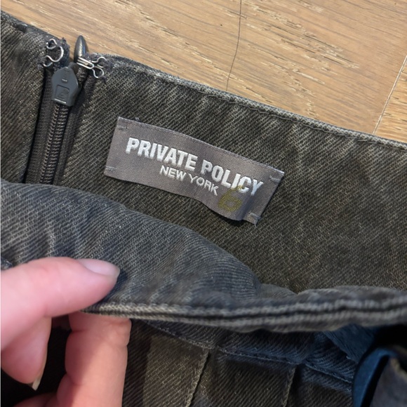 REVOLVE Private Policy New York Buckle Strap Pleated Mini Denim Skirt Grey Small - Picture 13 of 13